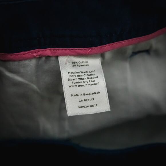 Talbots Size 8 Blue Girlfriend Chino Blue Button Zip Stretch Ankle Cotton Pants - Picture 7 of 8